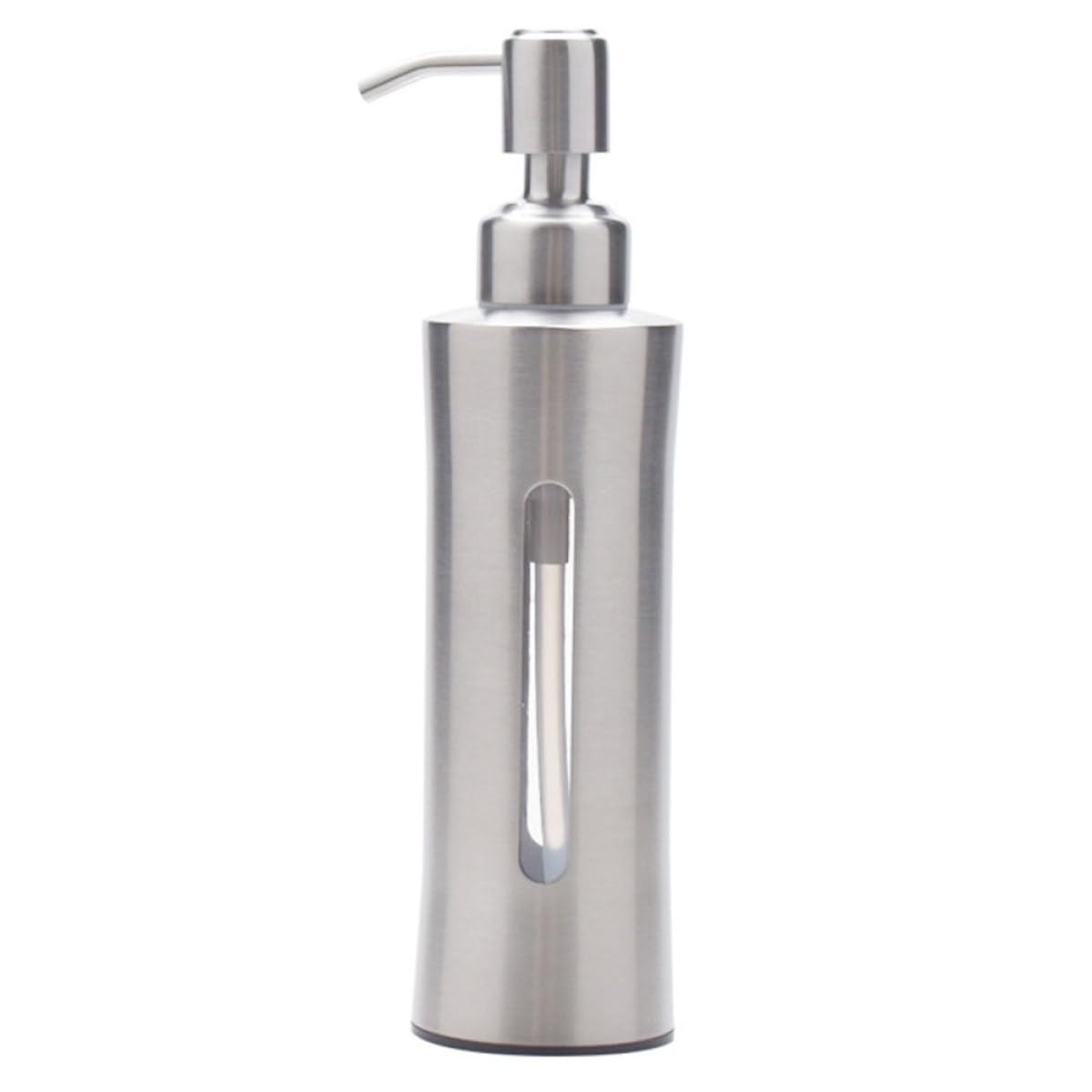 Veemoon Dispenser di Sapone in Acciaio Inox 304, Distributore Manuale Ricaricabile Bottiglia Trasparente, per Bagno, Cucina e Lavanderia, Pompa a Molla Rotante Ergonomica