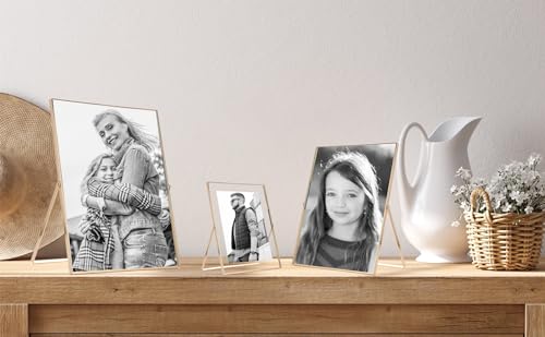 GorYeeFine Silver 10x12'' Floating Frame 2pack For Photo Sizes(8.5x11'',7x9'',8x10''),Beautiful Metal Beaded Edge 8x10'' Floating Picture Frames,Adjustable Tabletop/Shelf Photo Frame by GorYeeFine - Used condition - Image 6