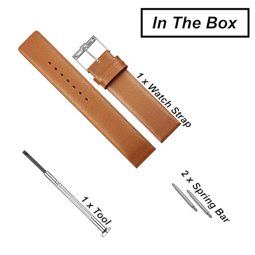 Image of DBLACK ''TNDS1'' Slim Leather Watch Strap, Minimalist style and a Bamboo-texture Design Belt / / For 18mm, 20mm, or 22mm, Compatible for TITAN Edge Slim Watches (Choose Your Size & Color)