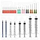 Spritzen Set mit stumpfen Nadeln, 1ml, 3ml, 5ml,10ml mit 14g, 15g,16g, 18g, 20g stumpfen Nadeln und Spritzen-Kappe für DIY Craft Nachfüllkleber, industrielle Anwendungen (8 Stück)
