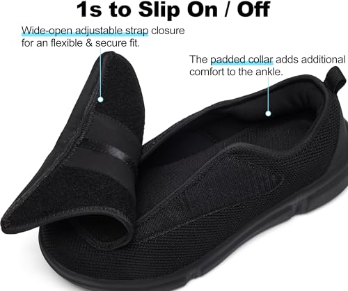 Diabetic Shoes for Women - Extra Wide Slip-On Orthopedic Walking Shoes with Adjustable Strap for Swollen Feet & Neuropathy2