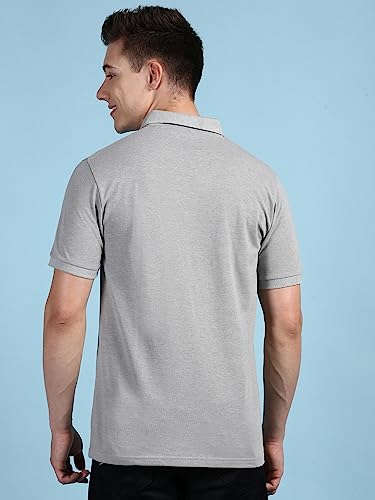 Image of Lux Cozi Men's Half Sleeve Soild Casual Regular Fit T-Shirt with Chest Pocket | Polo Tshirt for Men