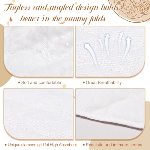 6 Pcs Cotton Tummy Liners for Sweat Rash Under Belly Sweat Liners for Skin Folds Plus Size4