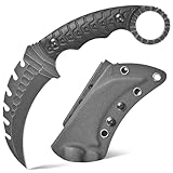 Gtkii Gtk110 Fixed Blade Knife,D2 Steel Blade +G10 Handle Scales Outdoor Camping Knives,EDC Tool Knifes with Kydex Sheath(Black)