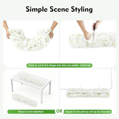 Guirlande fleurs artificielles soie 100x25cm table mariage