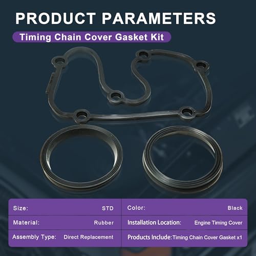 Image of Timing Chain Cover Gasket 06L103483A 06L103583A Replacement for VW Golf Passat Tiguan Polo Scirocco Touran Arteon Audi A4 A5 TT Q3 Q5 Q7 Porsche Macan 95B Skoda Seat 95810348300