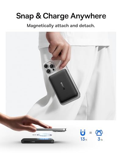 Image of Baseus for MagSafe Portable Charger, Qi2 Certified 15W Wireless Magnetic Power Bank 10000mAh with USB-C Cable 22.5W PD Charging, Battery Pack Compatible with iPhone 17 /16 /15 /14 /13 Pro /Pro Max Series