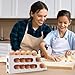 Egg Holder for Fridge, 3 Tiers Auto Rolling Egg Storage Organizer for Refrigerator, Slim Space Saving Container, Dispenser - Egg Roller for Eggs 18 Count