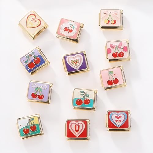 papasgix Customized Italian Charm Bracelet - Personalized Choose 10 from 100 Gold Charms, 10mm*9mm DIY Italian Bracelet with Tool for Women Men Stainless Steel Jewerly Gifts4