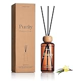 M&SENSE Madagascar Vanilla Reed Diffuser Set: 6.3 fl oz Non-Toxic Aroma Set with Sticks, Long-Lasting Natural Essential Oil Gifts for Bedroom, Shelf Decor & Small Spaces