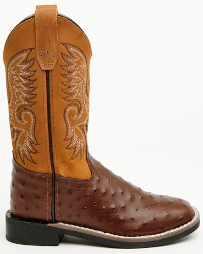 Cody James Boys' Dean Ostrich Print Western Boot Broad Square Toe - Bcbsp25p32