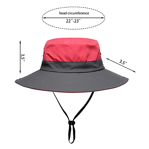 Image of Womens Summer Sun Hat Beach Hat Wide Brim Outdoor UV Protection Hat Foldable Cool Mesh Ponytail Bucket Hat