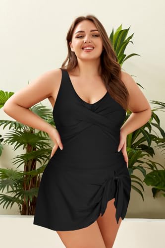 Maillot de bain col en V chic et pudique avec drapé croisé devant