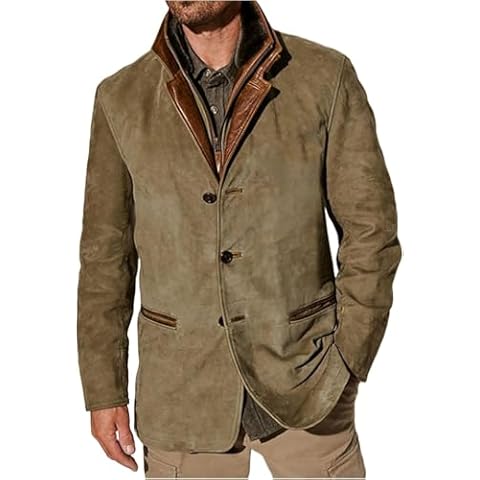 Mens Faux Suede Blazer with Pockets Cover