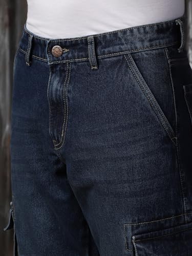 Image of High Star Men Cotton Washed Straight Fit Mid-Rise Regular Jeans