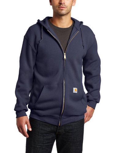 Carhartt Midweight Hooded Zip-Front Sweatshirt, NAVY, 2XL at