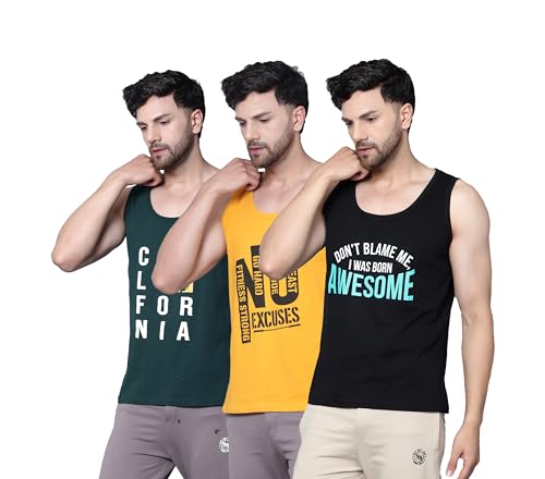 Image of Designer Men Vest Versatile Cotton Sando /Baniyan /Ganji for Boys - Perfect for Gym Workouts, Vacations, and Beaches