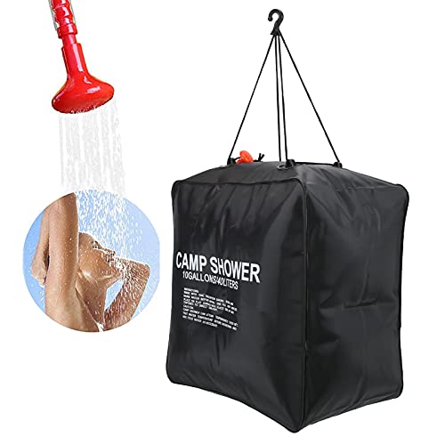 Bolsa de ducha solar, capacidad 10 galones 40L, kit de ducha portátil con manguera removible y interruptor on/off, para camping al aire libre miniatura 4