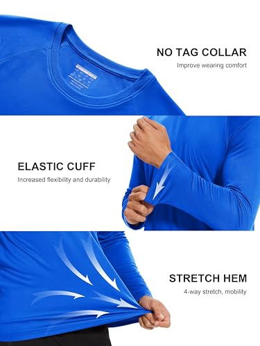 Image of MAGCOMSEN Men's Long Sleeve Shirts UPF 50+ UV Sun Protection Athletic Shirts for Hiking Running Workout Rash Guard