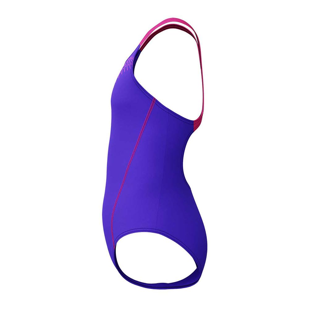 Speedo Mädchen Medley Logo Medalist Badeanzug Badeanzug Blau Lila