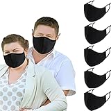 comfso 5-Pack 3-Layer Extra Large Face Masks For Big Face Women Men with Adjustable Ear Loops Reusable and Washable Dust proof (XL/X-Large Size)