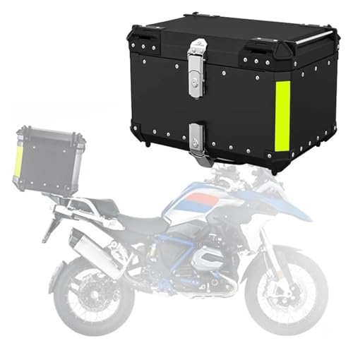 Genérico Baúl De Motocicleta, Baúl Superior De Aleación De Aluminio Impermeable, Ip68 A Prueba De Agua Y Polvo, Baúl De Motocicleta De Instalación Rápida (Black 100L)