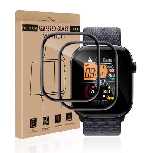Bodyguard 2 Stück Schutzfolie für Panzerglas für Apple Watch Series 10/11 42mm Ultra-Klar 0 Staub & Blasen 100% Touchgenauigkeit Anti-Kratzen Stoßfänger Apple Watch 42mm Displayschutzfolie