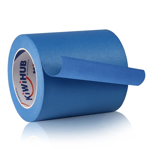 KIWIHUB Wide Blue Painters Tape, 5in x 55Y, Blue Masking Tape for Painting, Laser Cutting/Engraving & 3D Printing, 21-Day Clean Removal