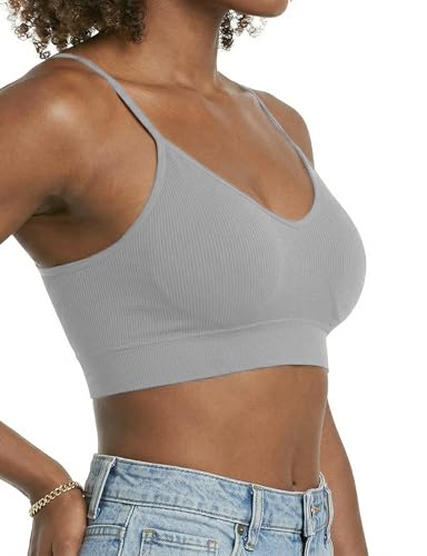 Image of ZENUTA 2Pack Padded Bralettes for Women, V-Neck Seamless Wireless Pull-On Bras with Removable Pads, Low-Impact