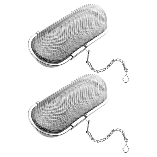 WUFKOP 2 Passoires à Thé en Acier Inoxydable, Boule à Thé et Infuseur à Épices avec Chaîne, Maille Fine pour Thé en Vrac, Tisanes et Cuisine
