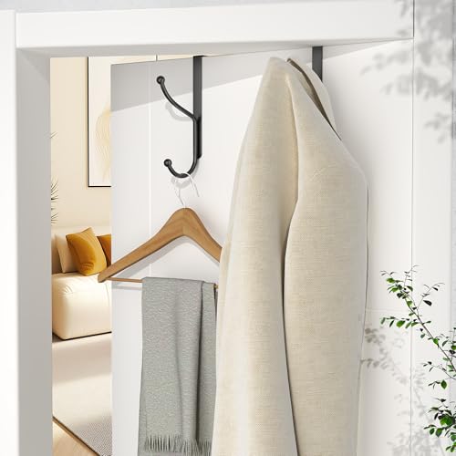 niffgaff Over Door Hook 2-Pack, Heavy Duty Door Hanger, Fits Interior Doors 1.4 Inches Thick, Organize Coats, Hats, Towels, and Bags for Entryways, Bathrooms, Bedrooms, and Kitchens, Black - Image 4