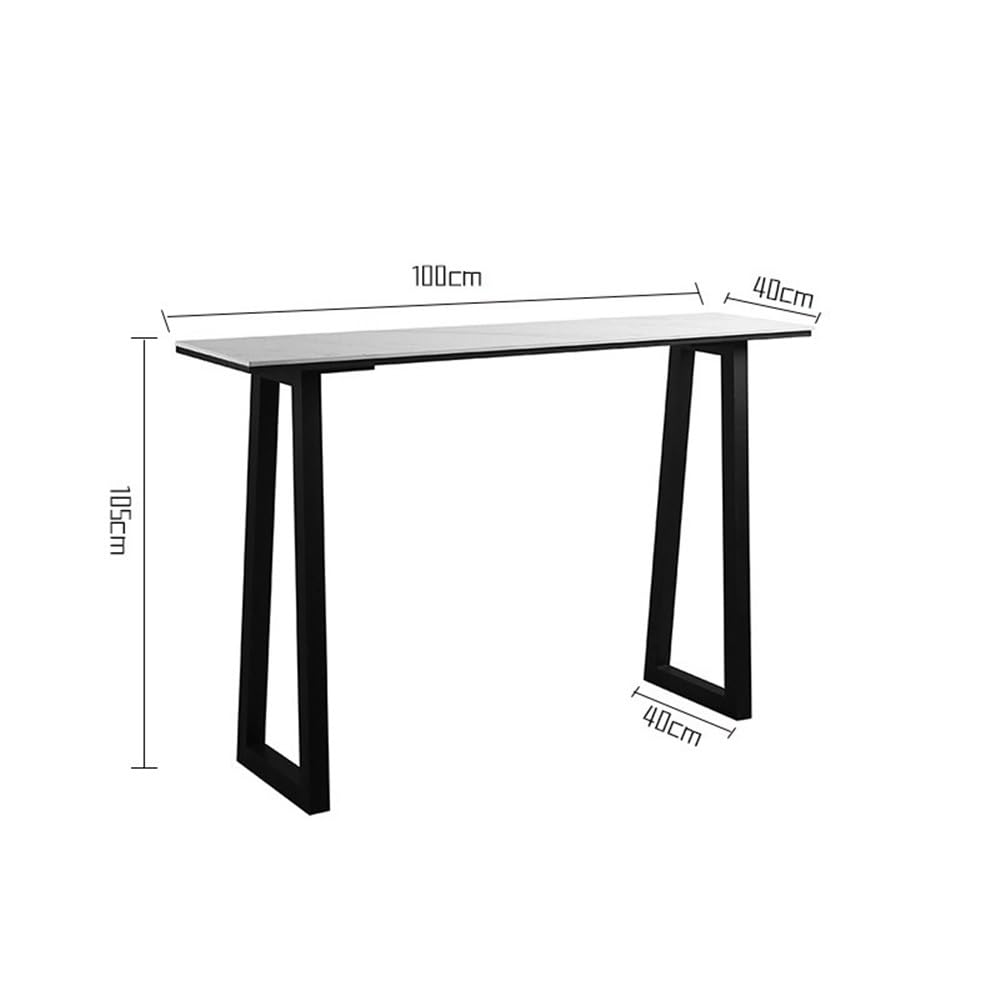 Table de Bar Table de Bar rectangulaire Simple et Longue 100 cm avec Cadre en métal, idéale for la Cuisine, Salle à Manger Le Salon(Grigio)
