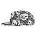 SVEFDOC Fashionable Baseball Cap Black Skull Flower Dad Hat for Men and Women, Relaxed Fit Breathable Moisture Wicking Sports Cap Headwear