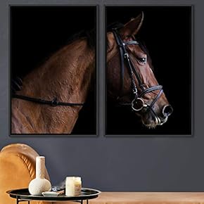 signwin 2 Piece Framed Canvas Wall Art Horse...