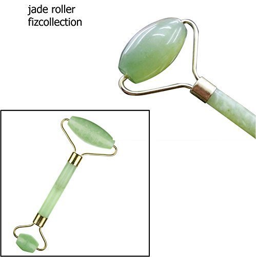 Derma Jade roller Therapy 100% Natural jade facial roller double Neck Healing Slimming Massager (Jade Roller)