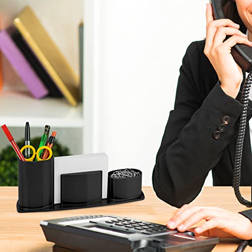 Acrimet Millennium Desktop Organizer Holder For Pen, Pencil, Clip, Paper And Desk Accessories (Plastic) (Paper Included) (Black Color) #TOP2