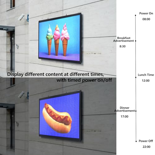 Image of P6 Programmable LED Sign Supports Text /Image /Video, 40 inchx17 inch Outdoor Scrolling LED Digital Display for Business, IP65 Waterproof Electronic Message Board with WiFi & USB Control