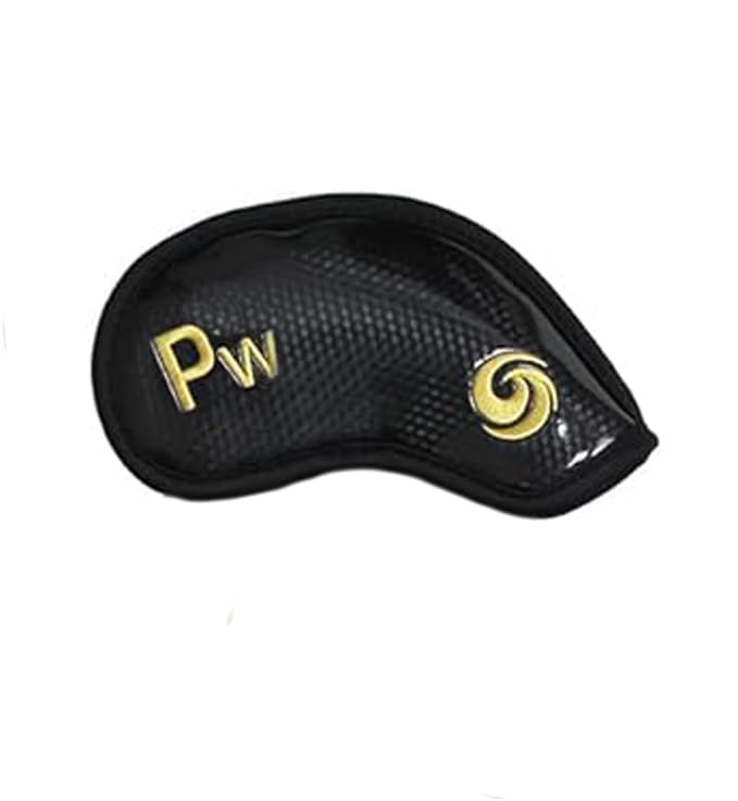 Scott Edward 10pcs/12pcs Leather Golf Iron Head Covers Thick Synthetic PU Wedge Golf Headcover with Embroidered Number Tags Fit Most Clubs(Single Pw)