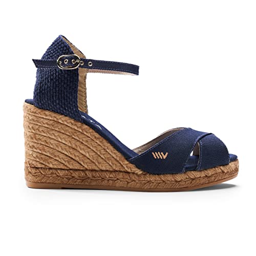 Image of VISCATA Aiguablava Canvas Wedges with Ankle Strap