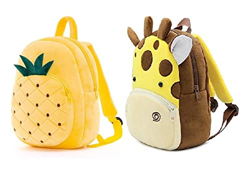 FASNO Kids Combo Giraffe-Pineapple bagpacks, School Bags for Kid Girl and boys