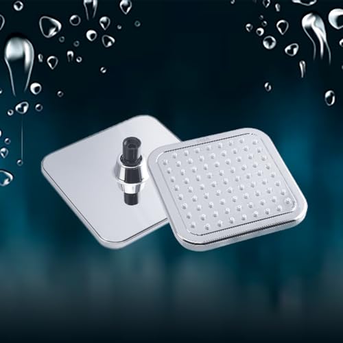 Image of Mila Classique Single Function Overhead Shower Head | Rain| White Nozzle Chrome Finish Square Showerhead for Wall Mount | Durable ABS Body, Wide Coverage, Easy Install | Bathroom Fitting (100*100mm)