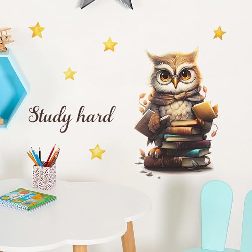 Vinilo decorativo para pared y muebles con diseño de búho y estrellas miniatura 2
