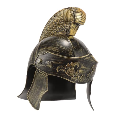 TOYANDONA Römischer Soldatenhelm Cosplay Helm Mittelalterliche Kopfbedeckung Goldfarbener Party Und Theaterhelm Requisite