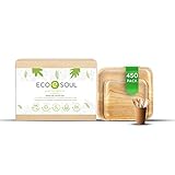 ECO SOUL 100% Compostable Palm Leaf Dinnerware Set | Eco Friendly like Bamboo | Biodegradable...