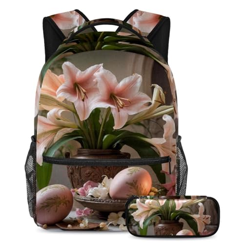 Sacs d'école pour garçons et filles - Cadeau idéal pour adolescents motif œufs de Pâques