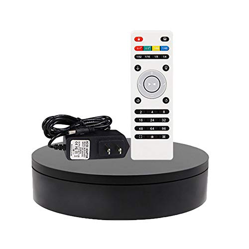LINGOSHUN Remote Control Intelligent Electric Rotating Turntable, Suitable for Shooting All Kinds of Products, 360° Rotating Display Stand/Black / 20cm Bearing 20kg