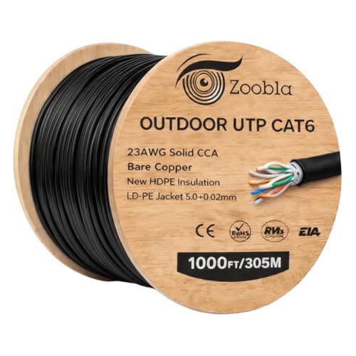 Cable ethernet Cat6 exterior 305 m UTP con carrete de madera miniatura 1