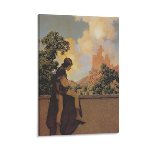 Toile Maxfield Parrish The Knave Watching Violetta tableau haut de gamme