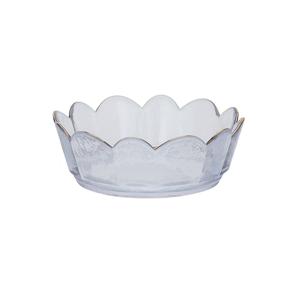 WOTZOV Salad Fruit Bowl Phnom Penh Transparent Glass Fruit Salad Bowl Home Crystal Dessert Glass Bowl Vegetable Salad Bowl Ramen Bowl，A2pc Small