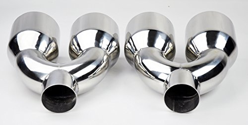 Dual 4" Quad Staggered Stainless Steel Exhaust Tips For Chevy Camaro 2010-2012 #TOP2